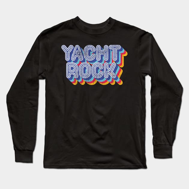 Psychedelic Fade Yacht Rock Party Boat Drinking graphic Long Sleeve T-Shirt by Vector Deluxe